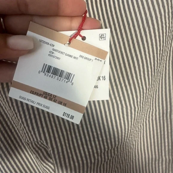 Anne Klein Black and White Striped Mini Dress - Picture 5 of 7